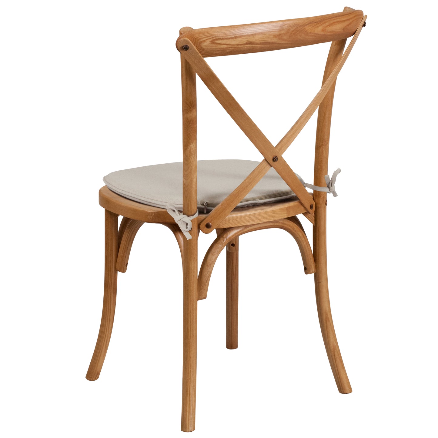 HERCULES Series Stackable Oak Wood Cross Back Chair with Cushion Oak