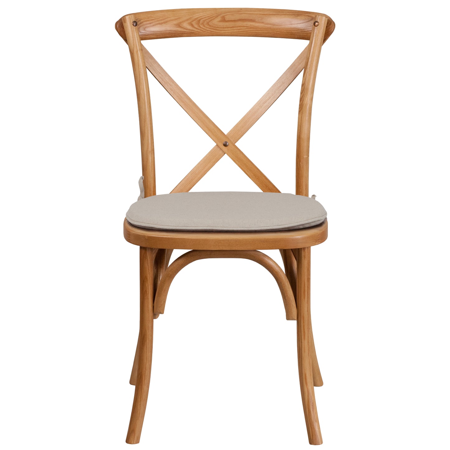 HERCULES Series Stackable Oak Wood Cross Back Chair with Cushion Oak