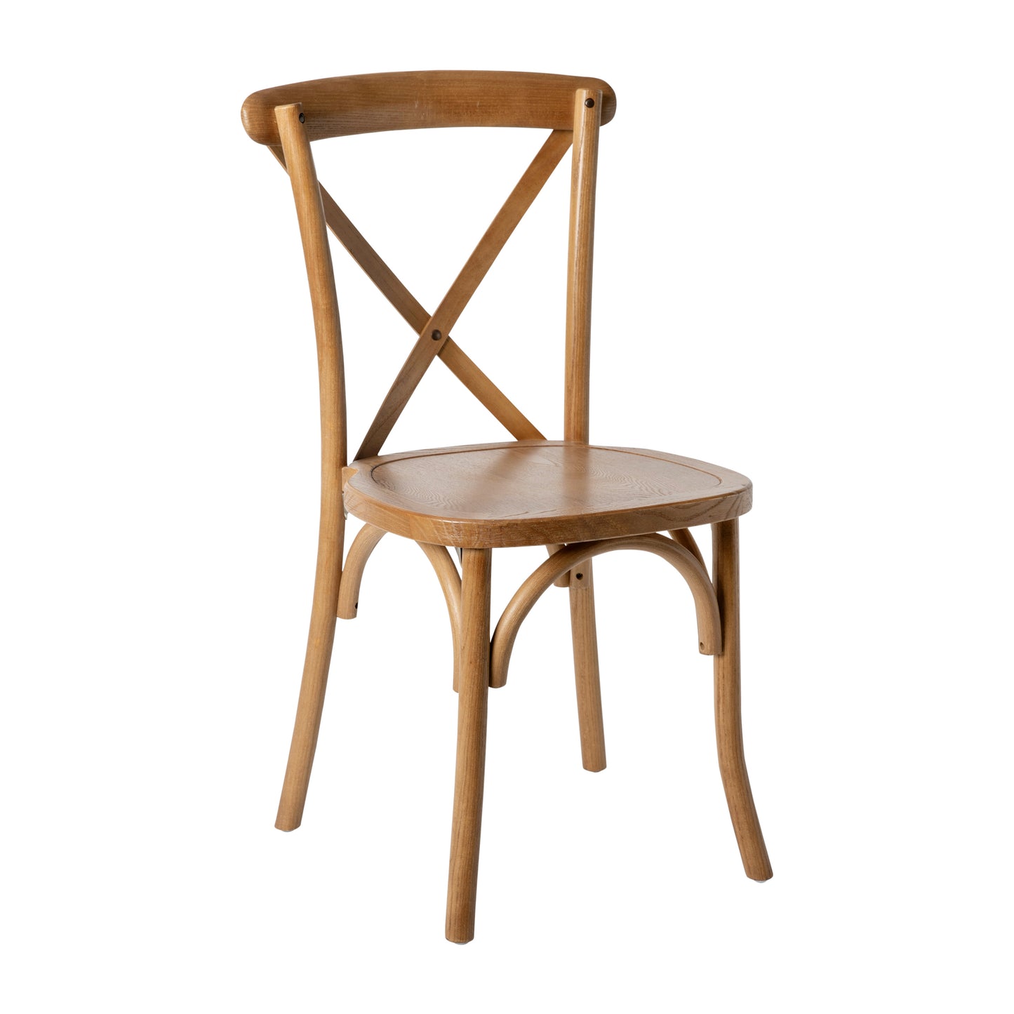 HERCULES Series Stackable Pecan Wood Cross Back Chair Pecan XU-X-PEC-GG