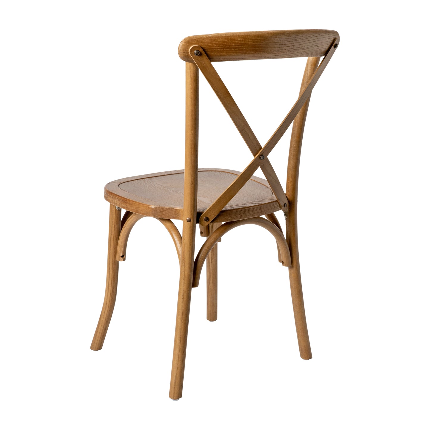 HERCULES Series Stackable Pecan Wood Cross Back Chair Pecan XU-X-PEC-GG
