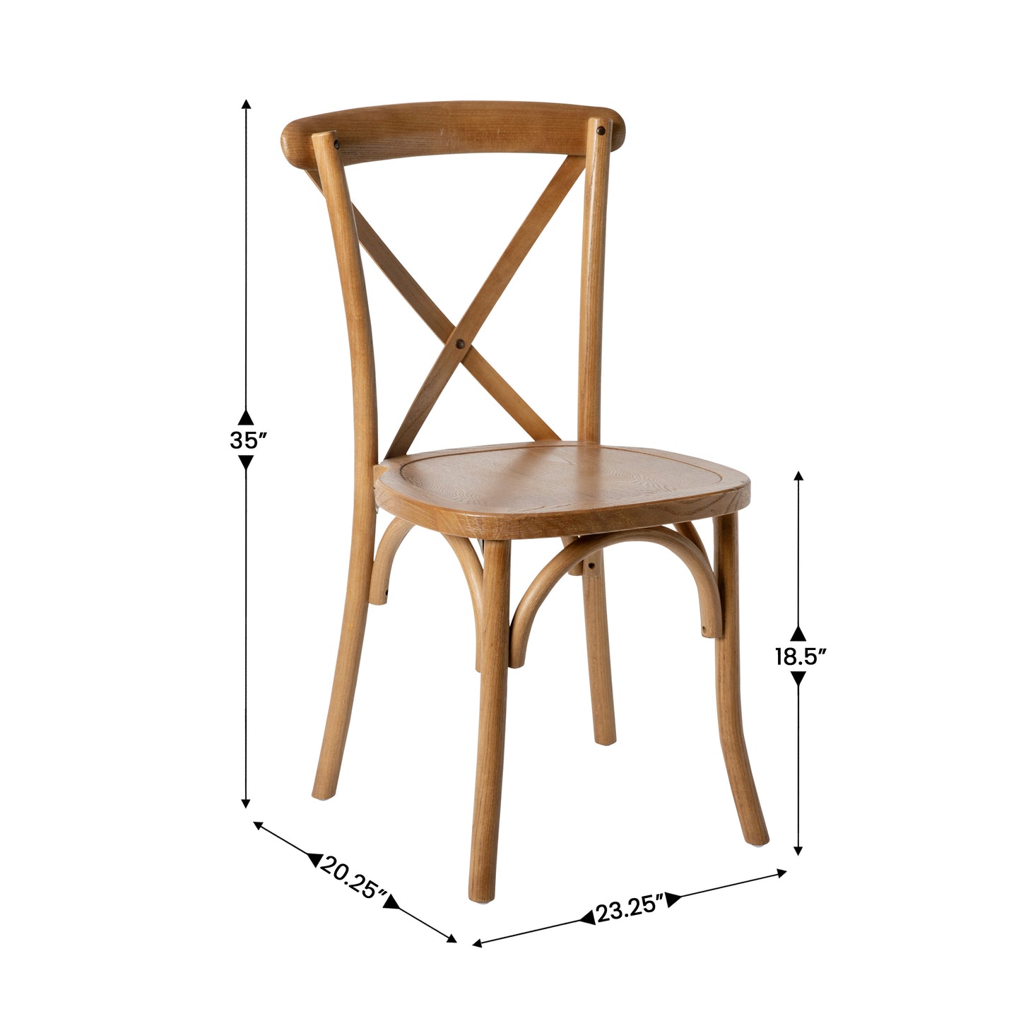 HERCULES Series Stackable Pecan Wood Cross Back Chair Pecan XU-X-PEC-GG