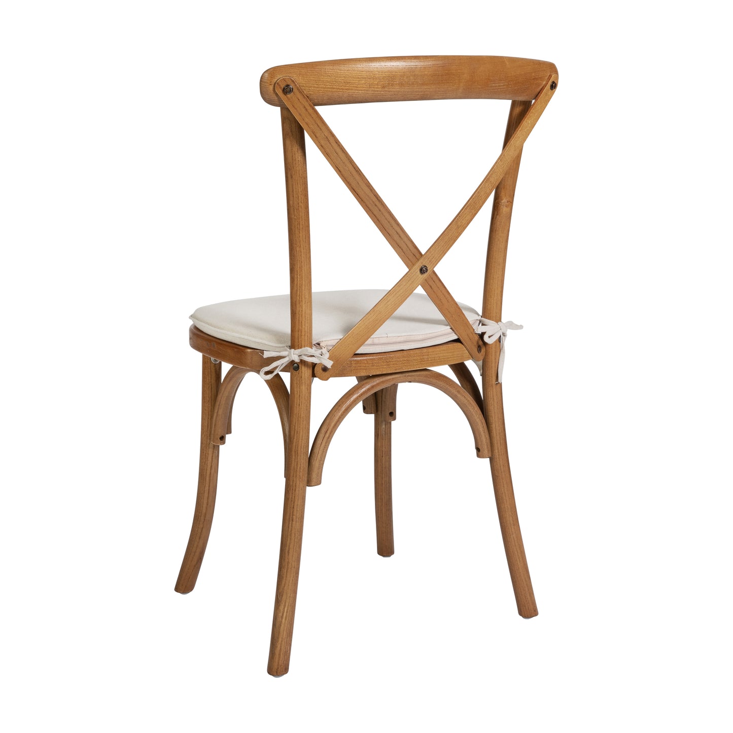 HERCULES Series Stackable Pecan Wood Cross Back Chair with Cushion Pecan