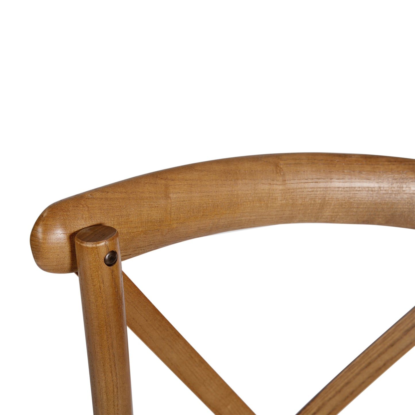 HERCULES Series Stackable Pecan Wood Cross Back Chair with Cushion Pecan