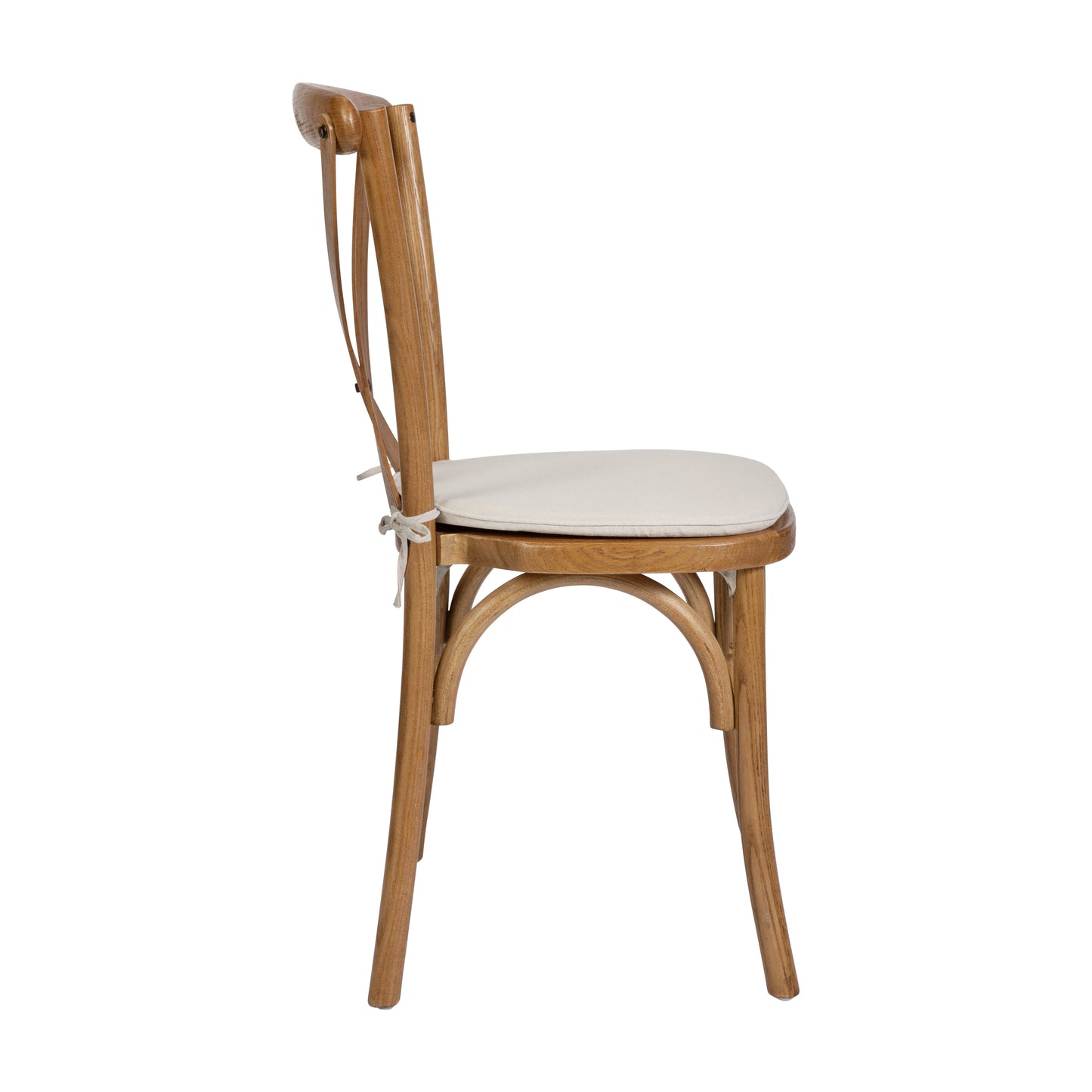 HERCULES Series Stackable Pecan Wood Cross Back Chair with Cushion Pecan