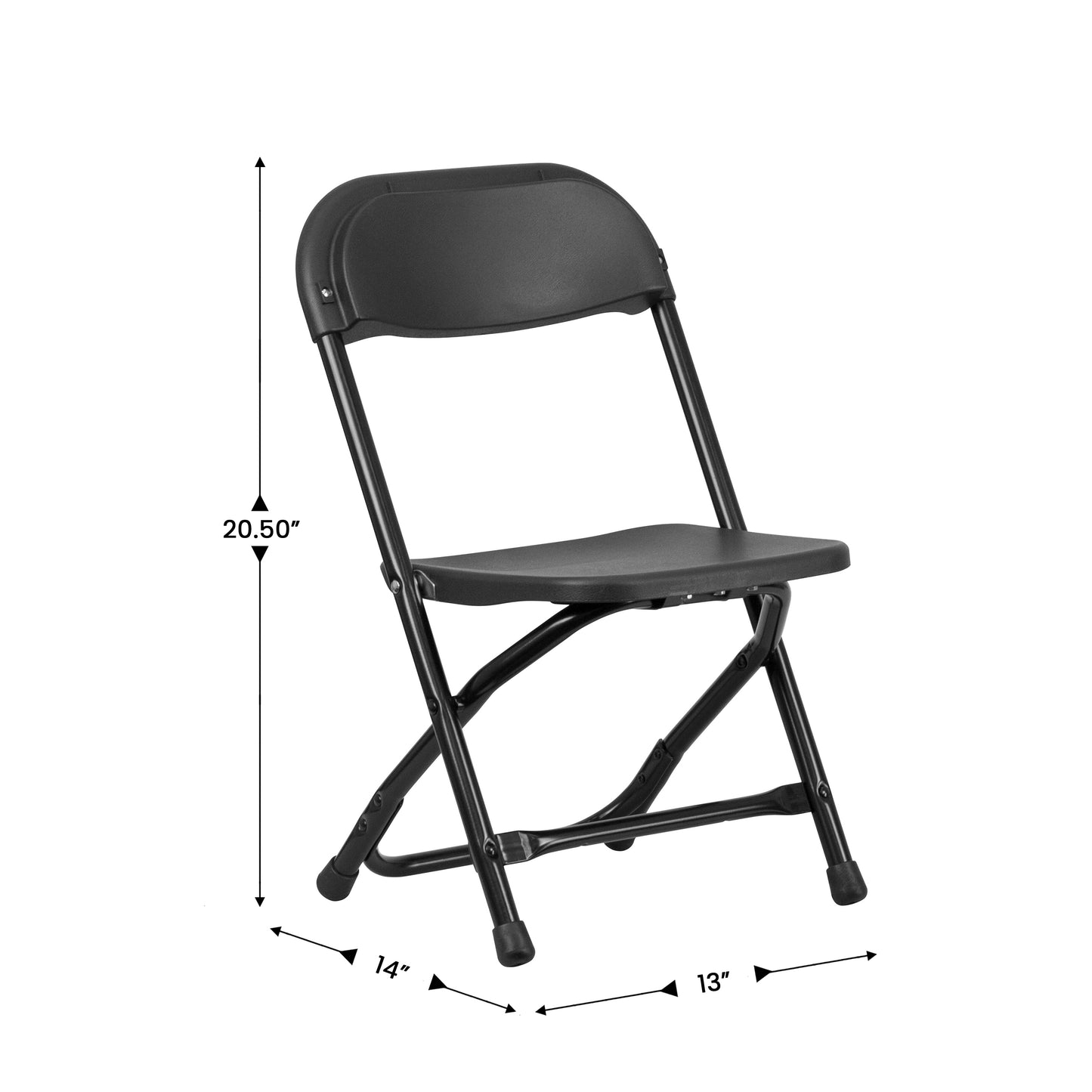 Timmy 2 Pack Kids Black Plastic Folding Chair Black