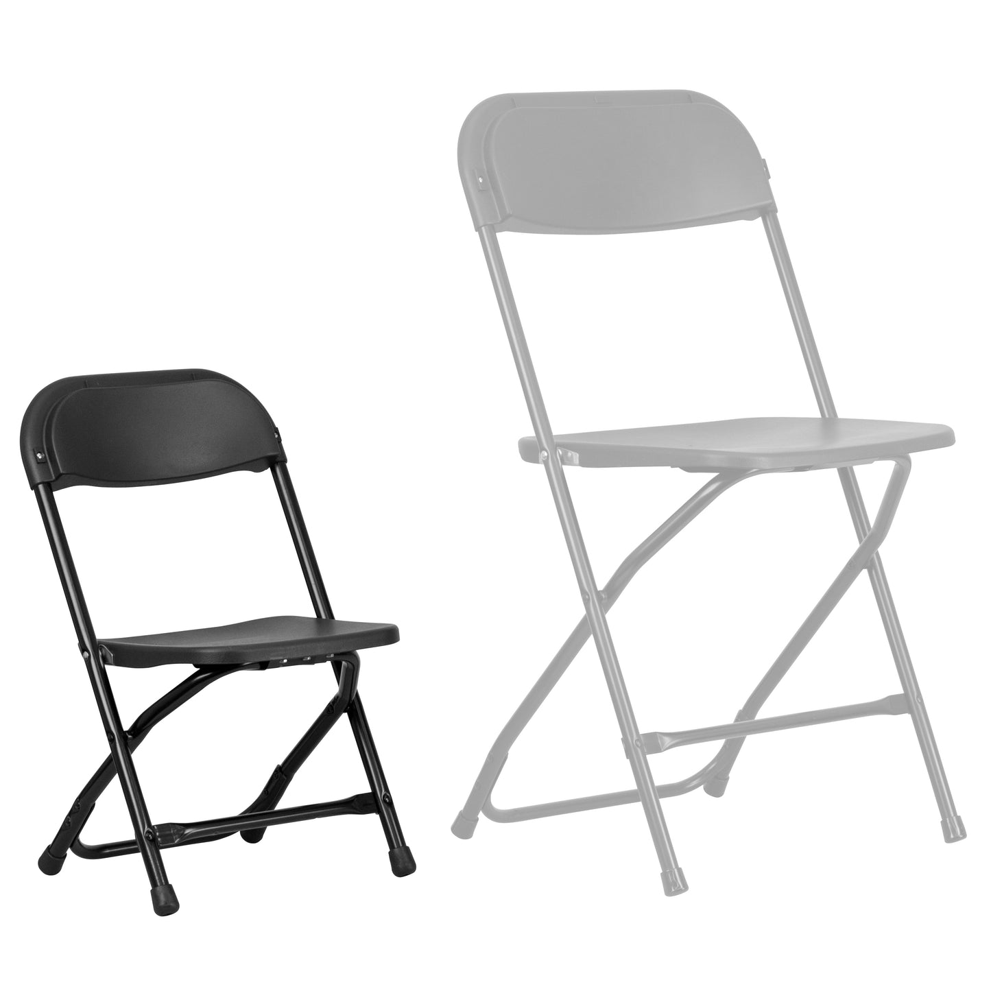 Timmy 2 Pack Kids Black Plastic Folding Chair Black