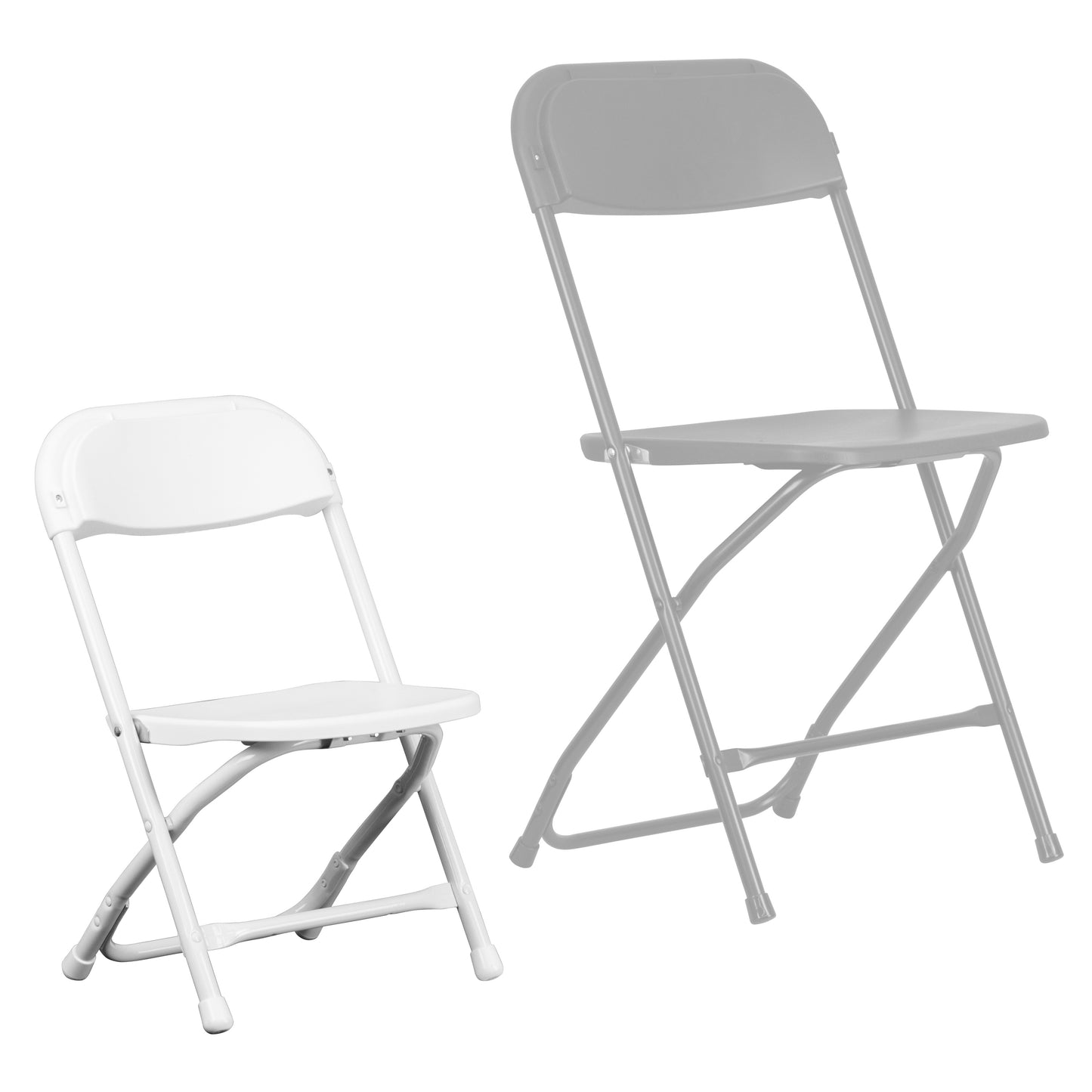 Timmy 2 Pack Kids White Plastic Folding Chair White