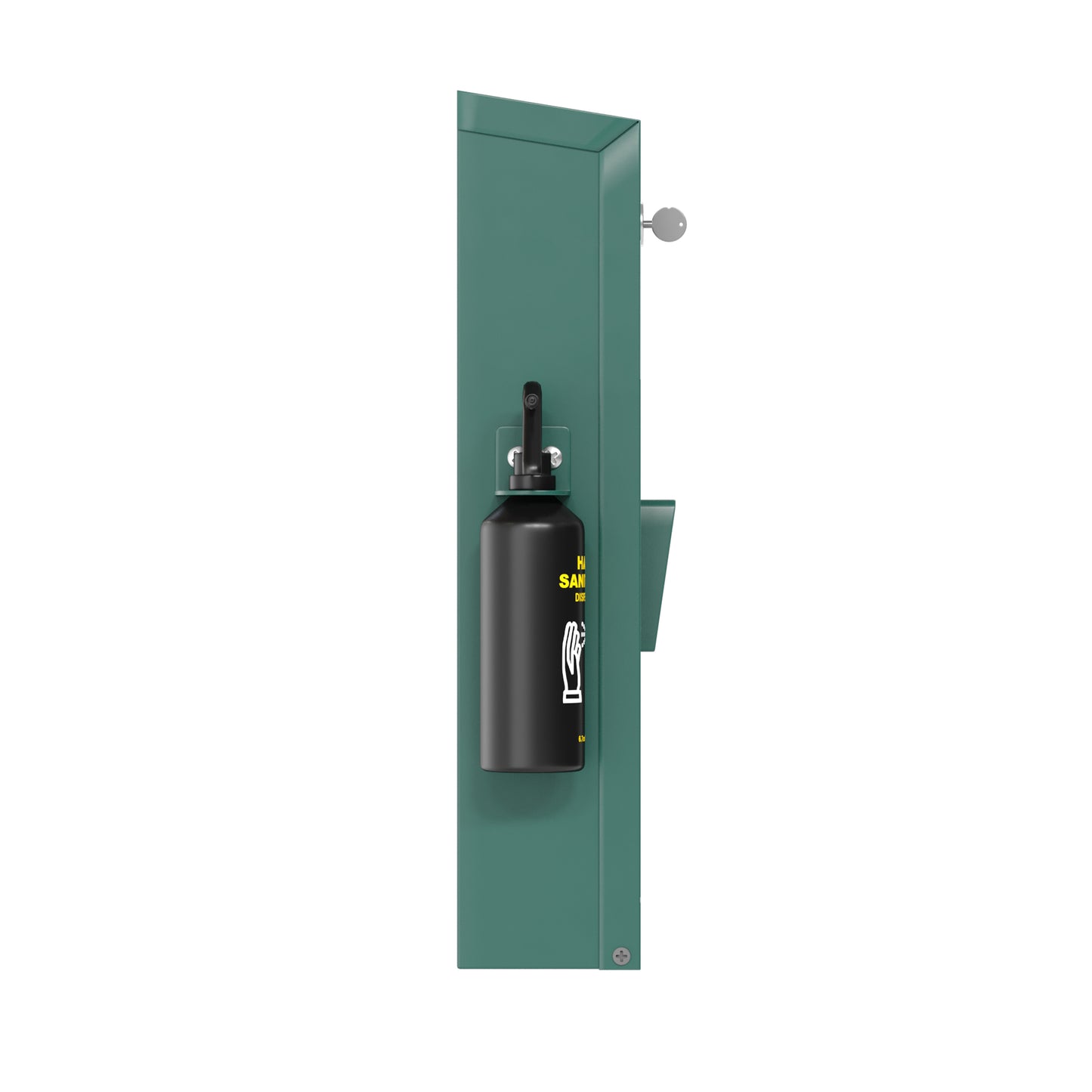 Kessler Locking Dog Waste Bag Dispenser with Glow in the Dark Sign, Hand Sanitizer Bottle and Rain Guard - 400 Pull Out Header Bags Included Green
