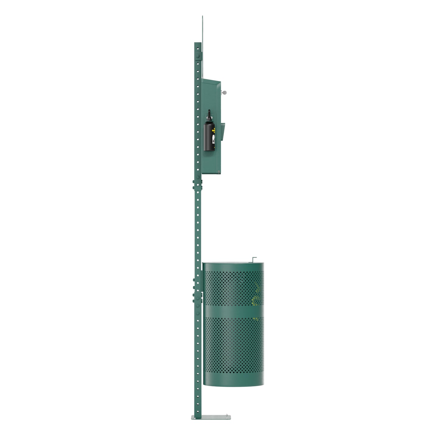 Kessler Pet Waste Station with Glow in the Dark Sign, Bag Dispenser, Sanitizer Bottle, Trash Can with Lid - Includes 400 Pull Out Bags & 50 Can Liners Green