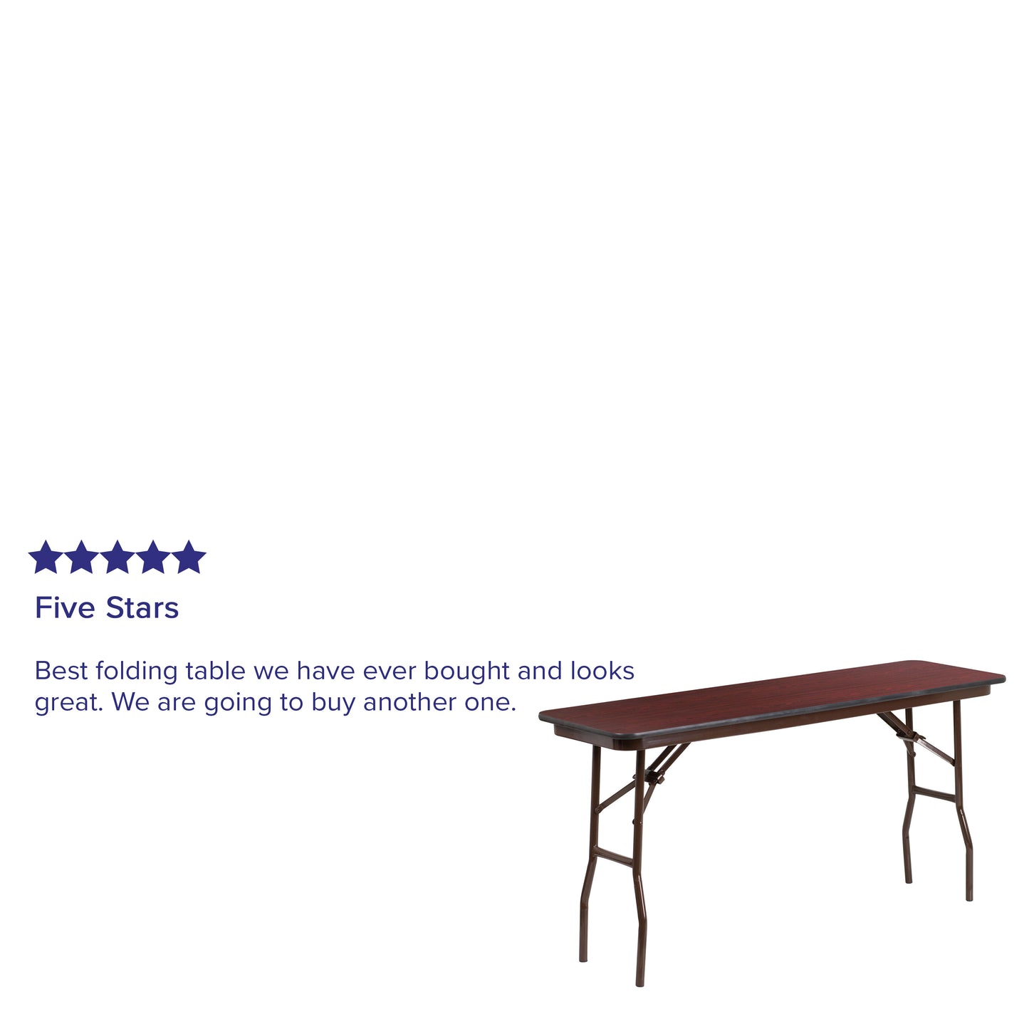 Frankie 5-Foot Mahogany Melamine Laminate Folding Training Table Mahogany