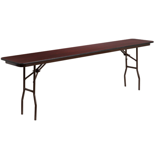 Floyd 8-Foot High Pressure Mahogany Laminate Folding Training Table Mahogany