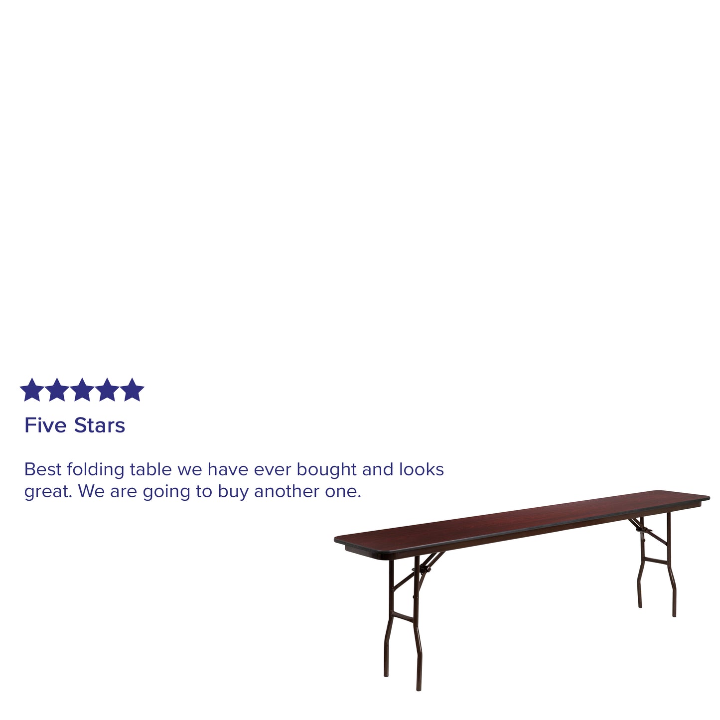 Floyd 8-Foot High Pressure Mahogany Laminate Folding Training Table Mahogany