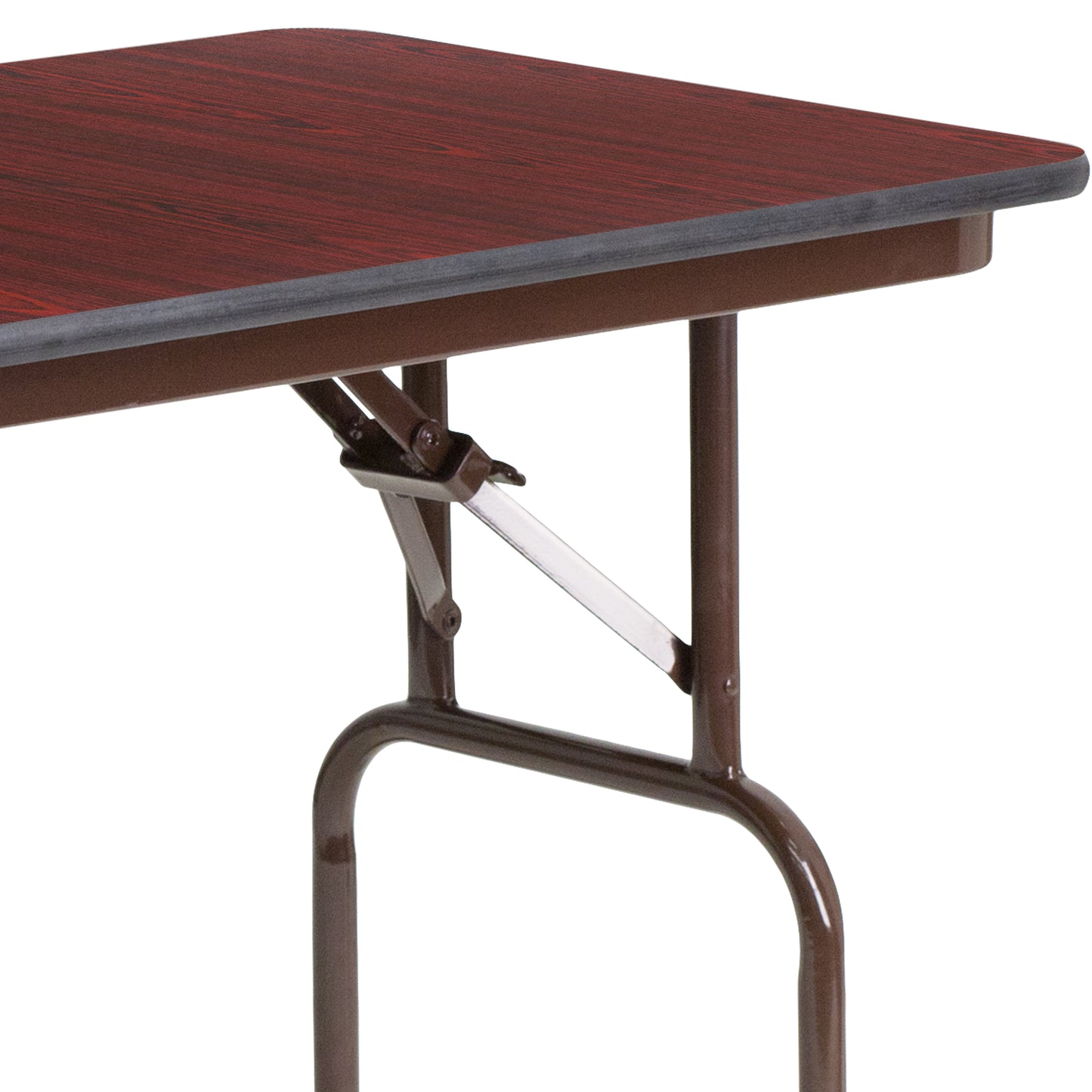 Frankie 4-Foot Mahogany Melamine Laminate Folding Banquet Table Mahogany YT-2448-MEL-WAL-GG