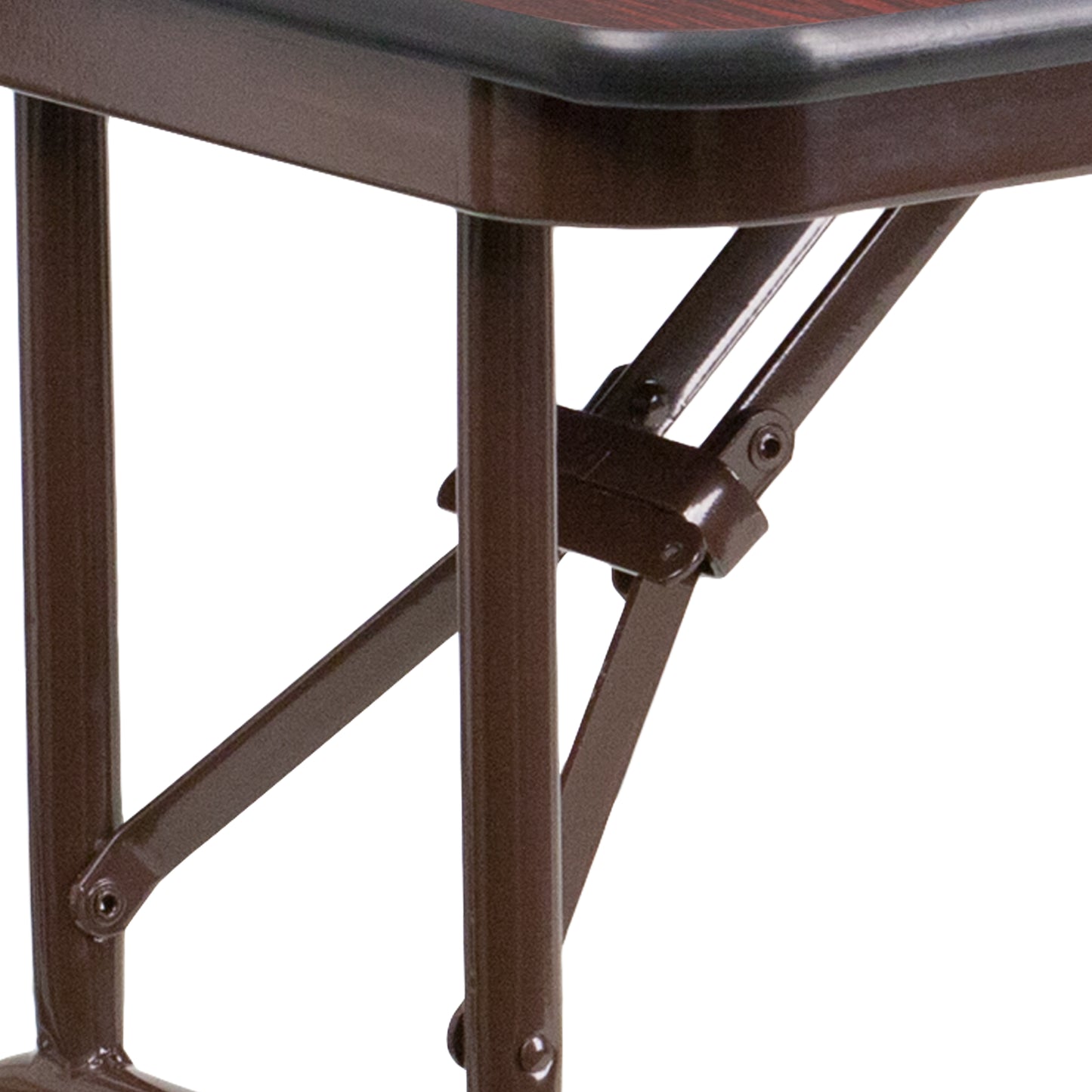 Frankie 4-Foot Mahogany Melamine Laminate Folding Banquet Table Mahogany YT-2448-MEL-WAL-GG