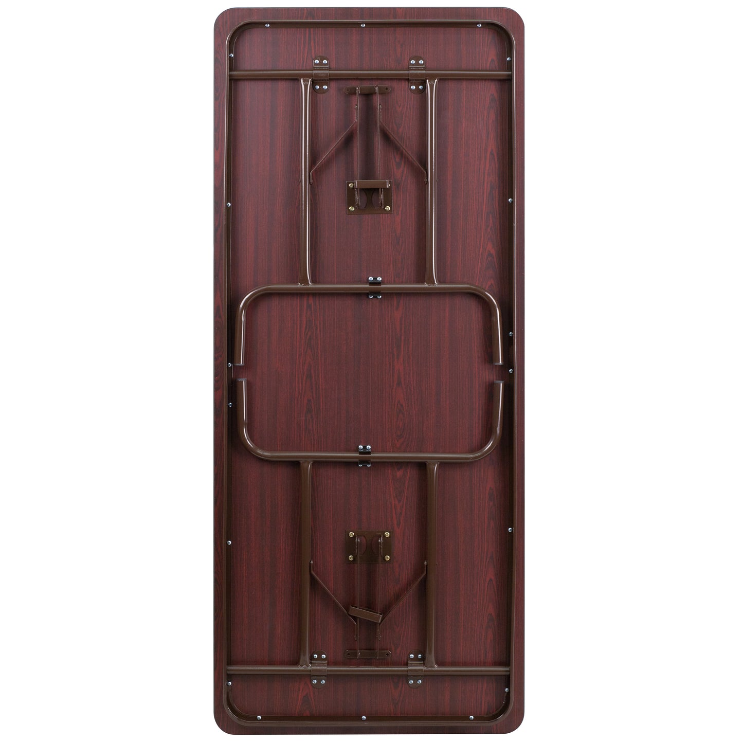 Floyd 6-Foot High Pressure Mahogany Laminate Folding Banquet Table Mahogany