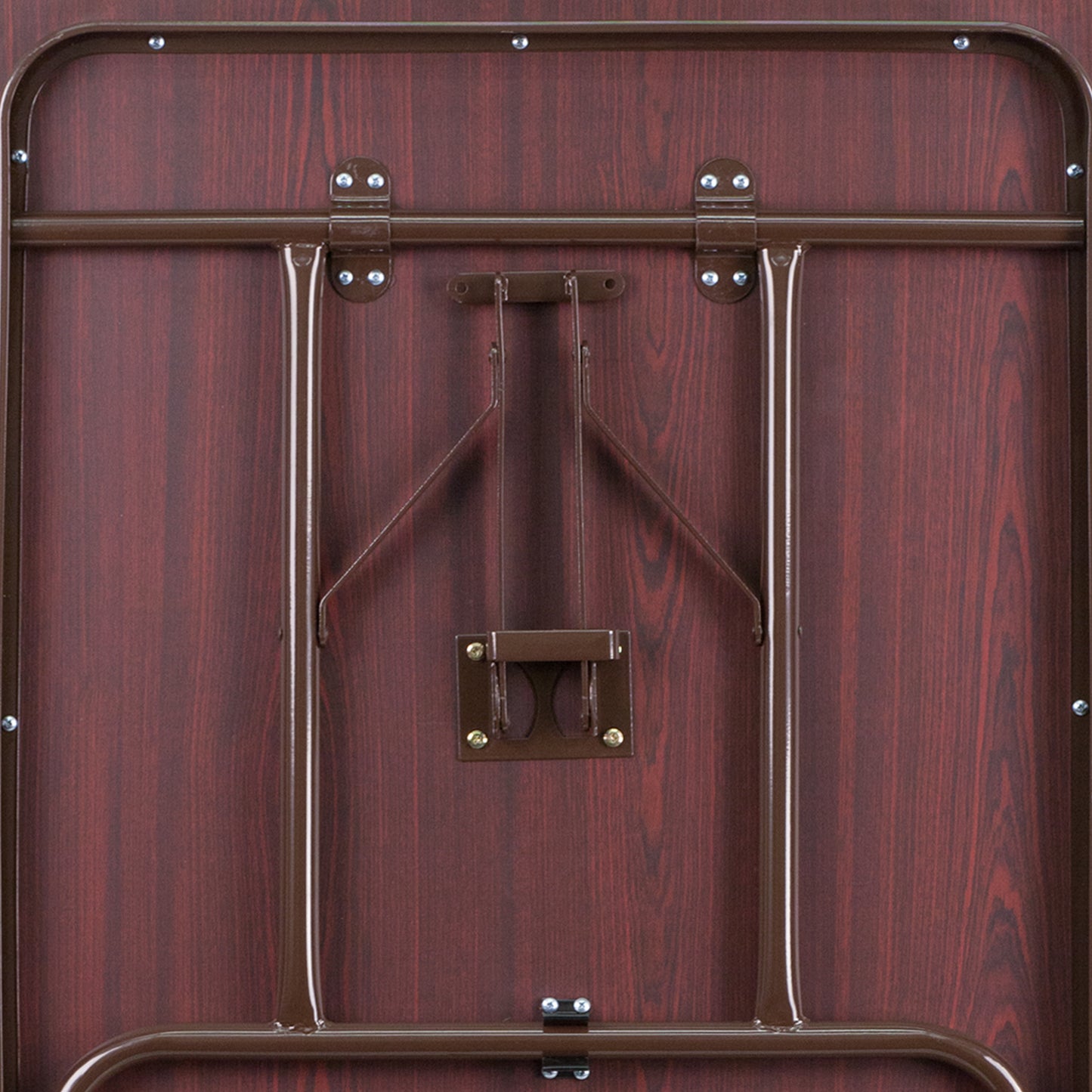 Frankie 6-Foot Mahogany Melamine Laminate Folding Banquet Table Mahogany