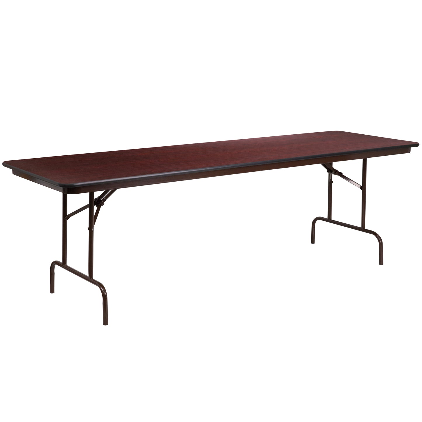 Frankie 8-Foot Mahogany Melamine Laminate Folding Banquet Table Mahogany YT-3096-MEL-WAL-GG