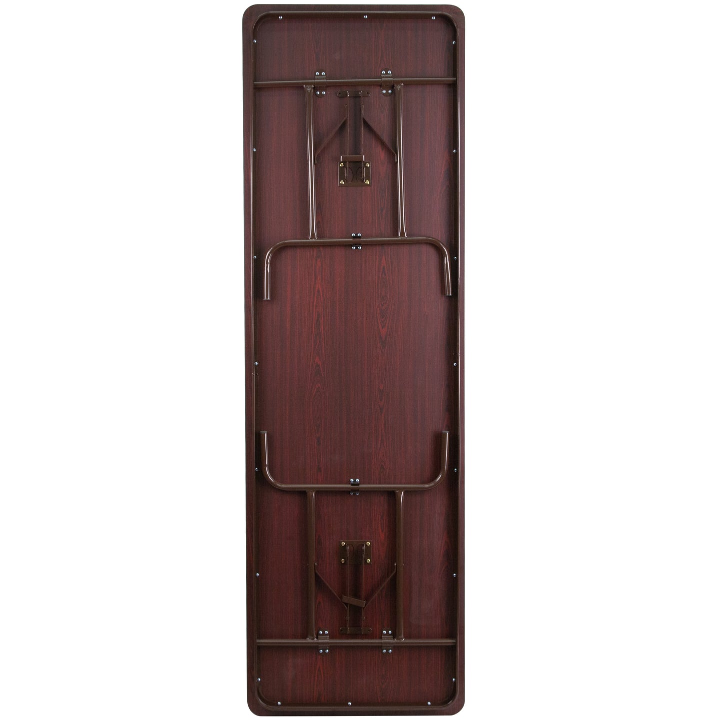 Frankie 8-Foot Mahogany Melamine Laminate Folding Banquet Table Mahogany YT-3096-MEL-WAL-GG