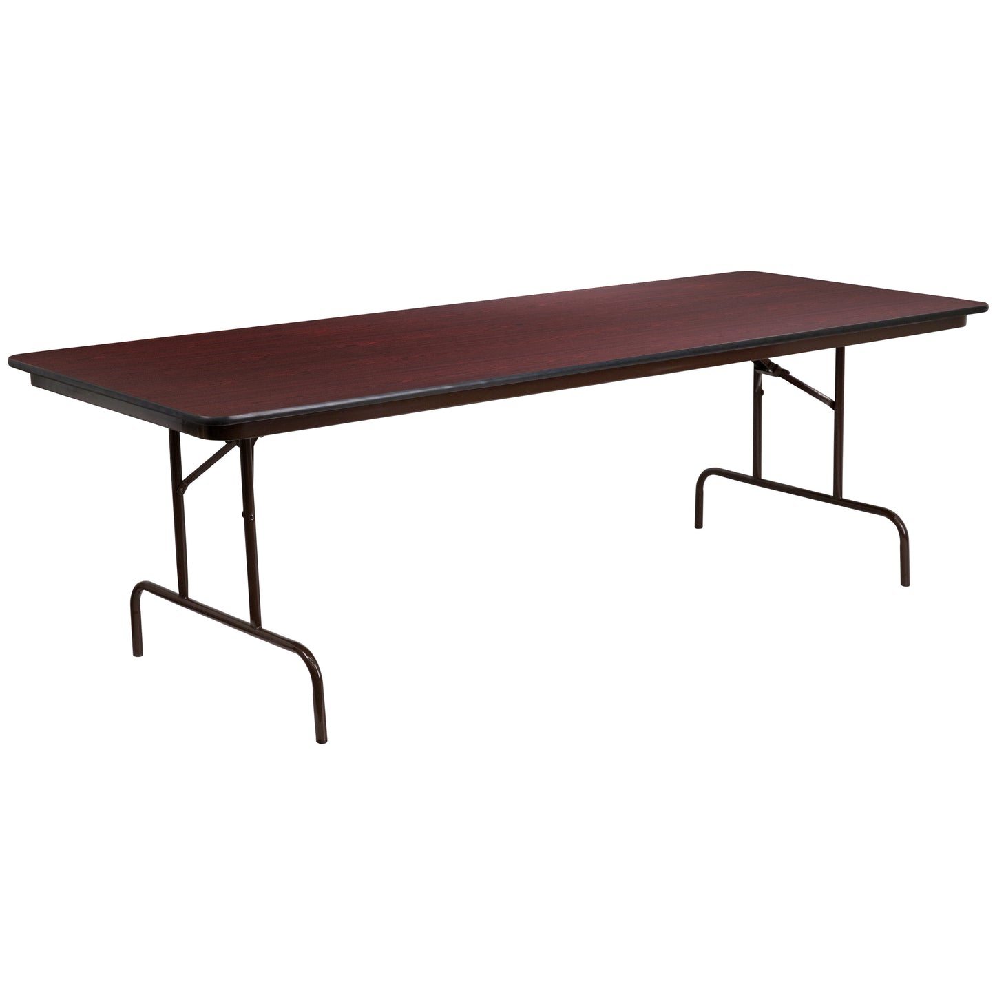 Frankie 8-Foot Mahogany Melamine Laminate Folding Banquet Table Mahogany YT-3696-MEL-WAL-GG
