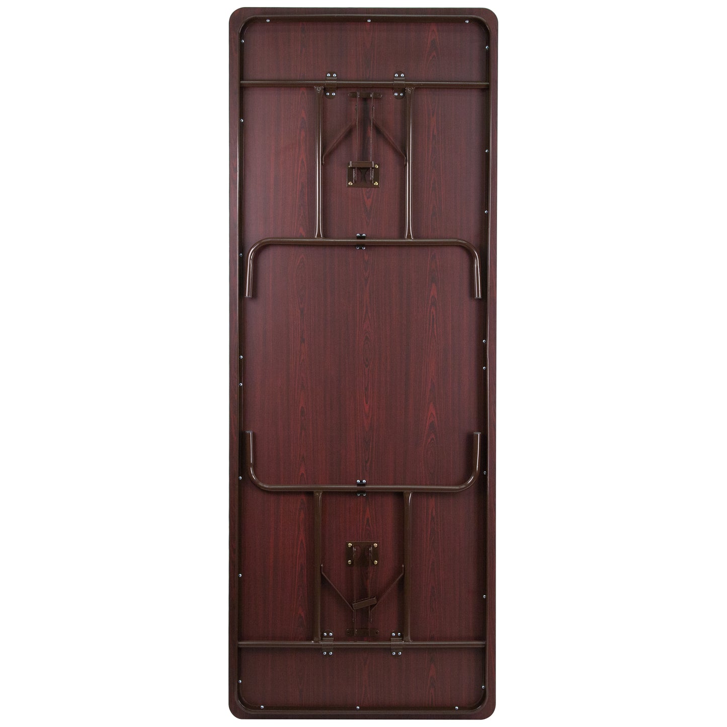 Frankie 8-Foot Mahogany Melamine Laminate Folding Banquet Table Mahogany YT-3696-MEL-WAL-GG