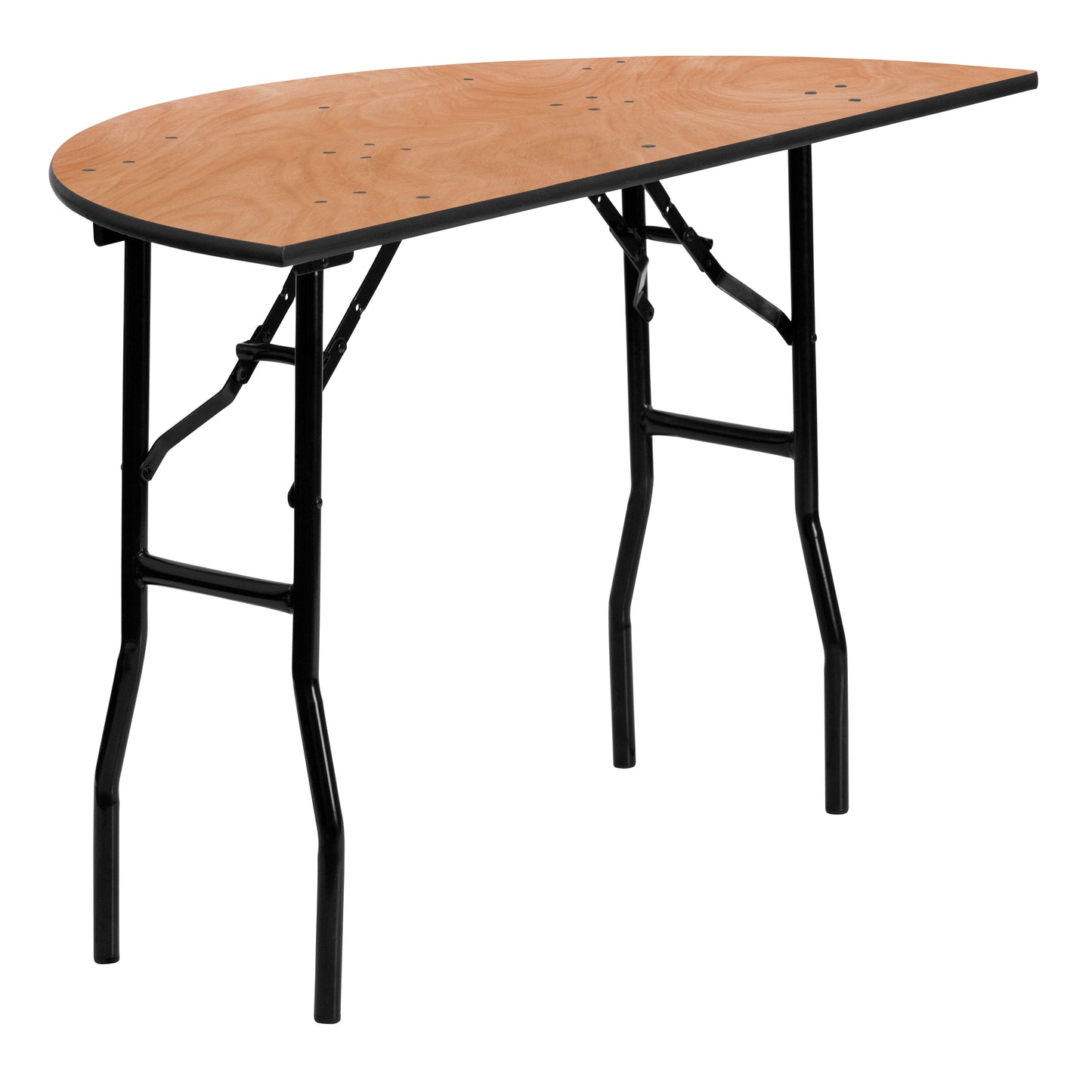 Furman 4-Foot Half-Round Wood Folding Banquet Table Natural YT-WHRFT48-HF-GG