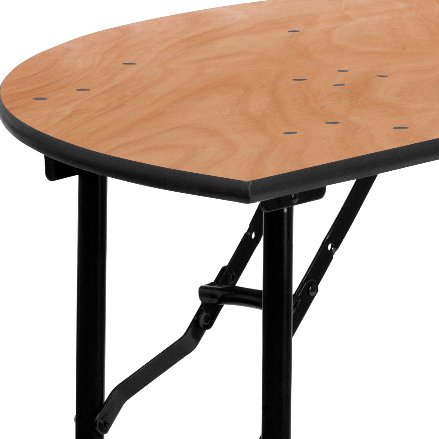 Furman 4-Foot Half-Round Wood Folding Banquet Table Natural YT-WHRFT48-HF-GG