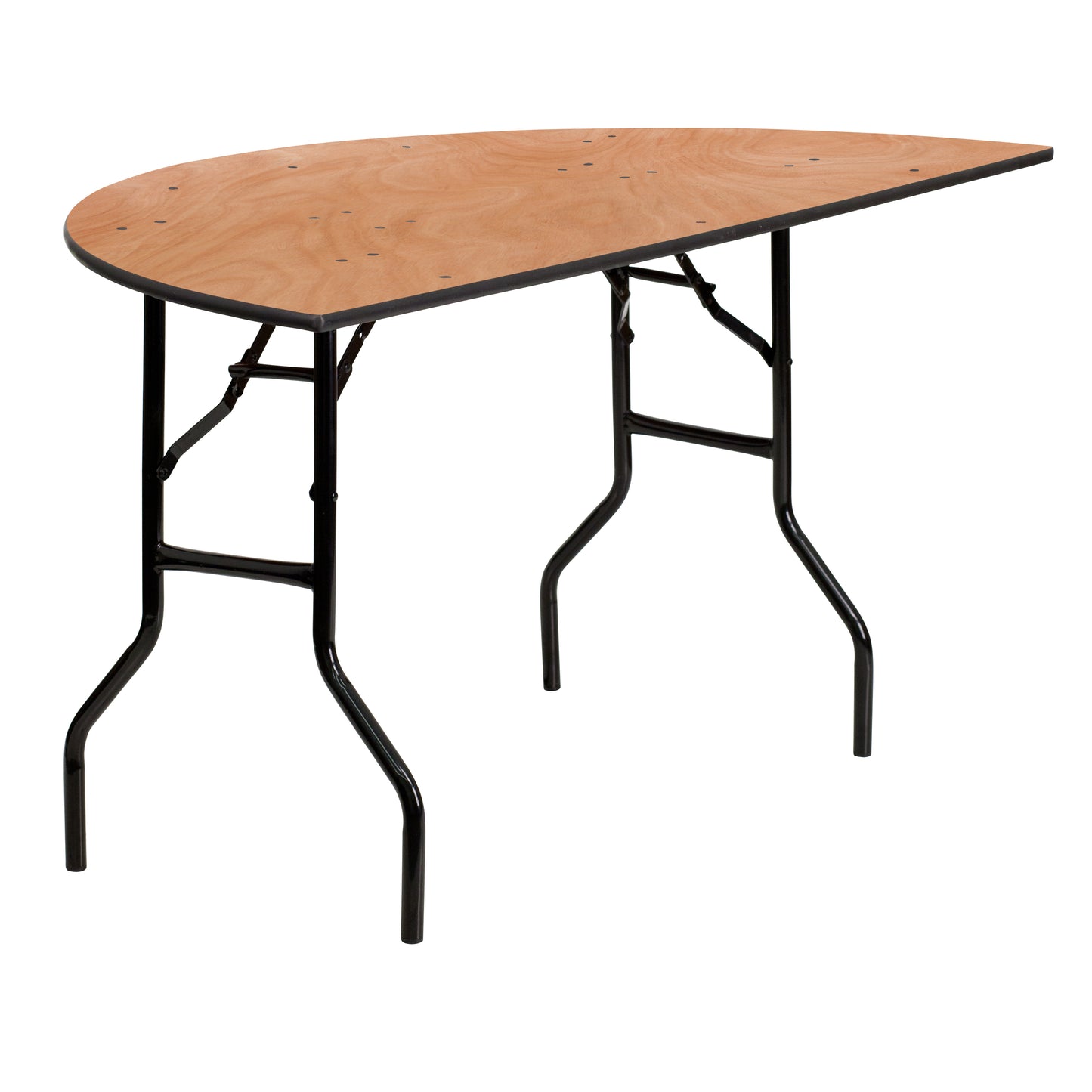 Furman 5-Foot Half-Round Wood Folding Banquet Table Natural