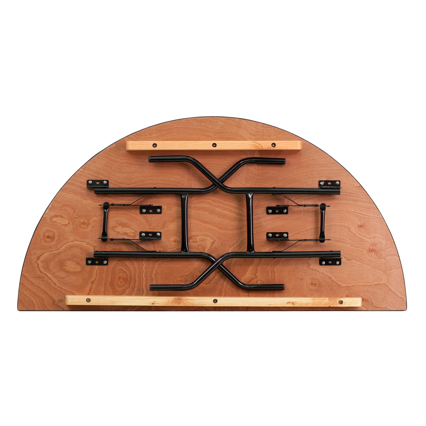 Furman 5-Foot Half-Round Wood Folding Banquet Table Natural