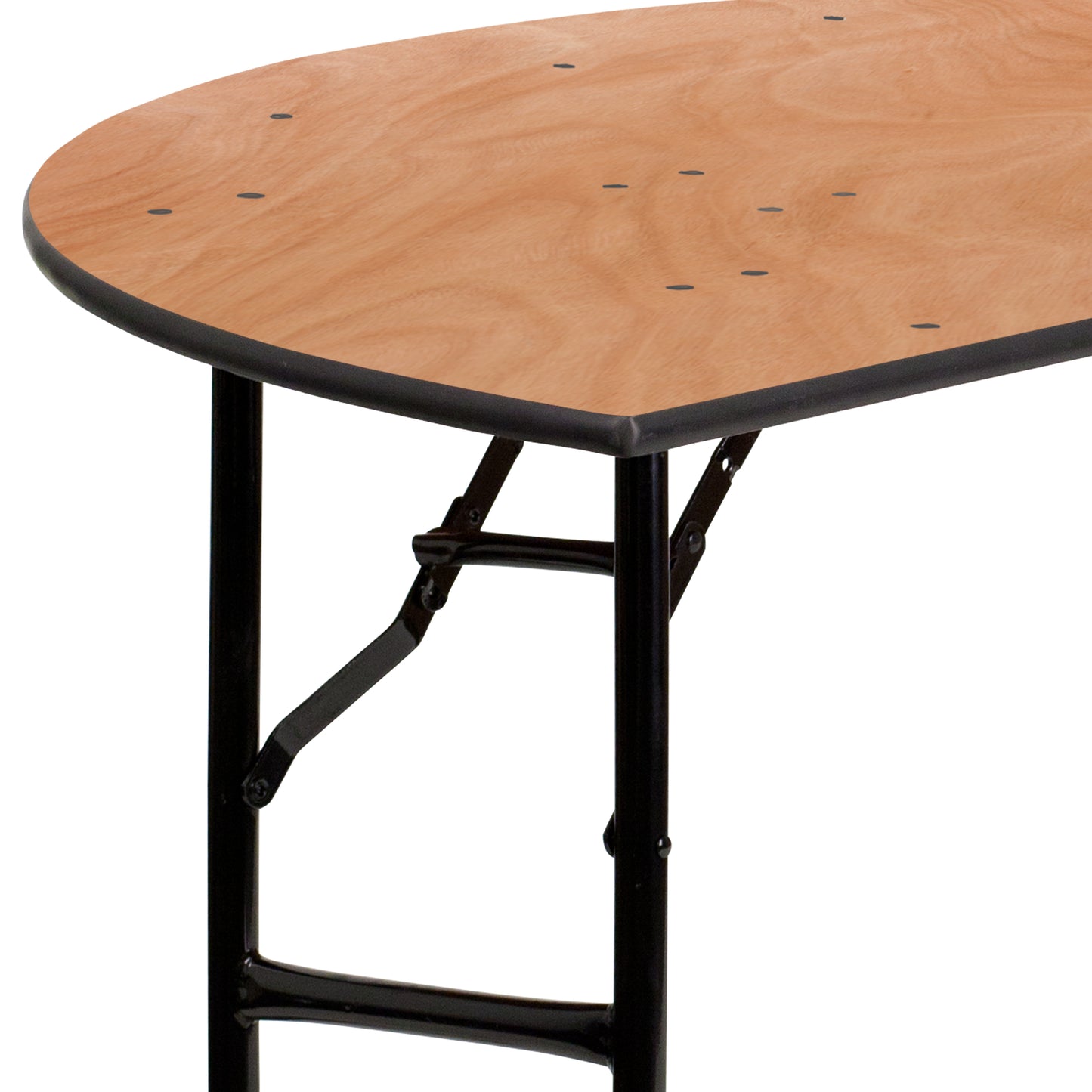 Furman 5-Foot Half-Round Wood Folding Banquet Table Natural