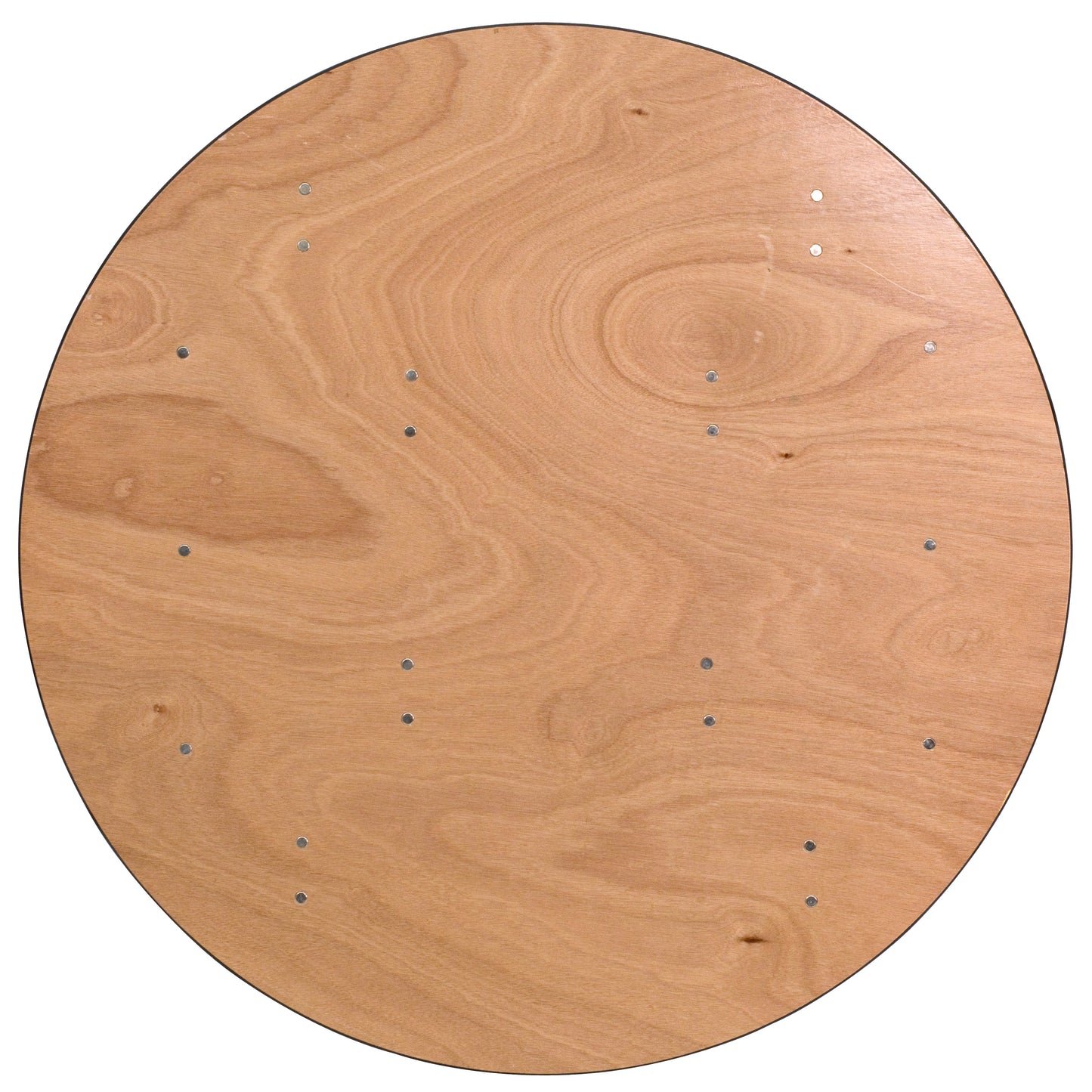 Furman 4-Foot Round Wood Folding Banquet Table with Clear Coated Finished Top Natural