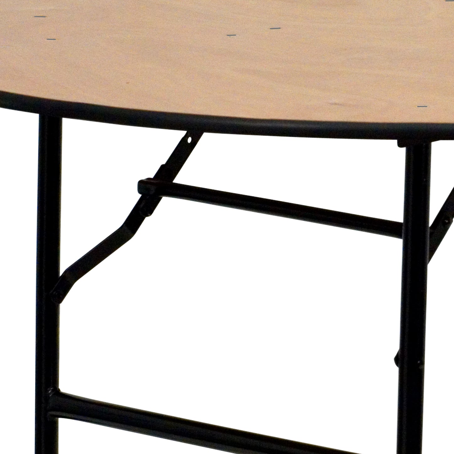 Furman 4-Foot Round Wood Folding Banquet Table with Clear Coated Finished Top Natural
