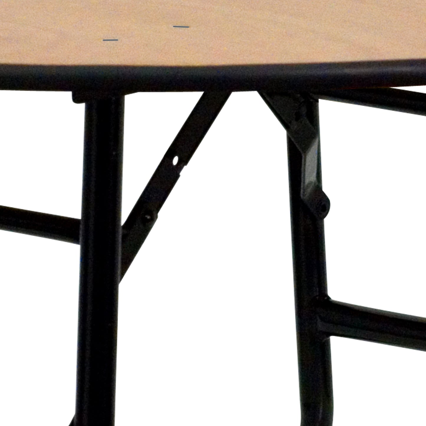 Furman 4-Foot Round Wood Folding Banquet Table with Clear Coated Finished Top Natural