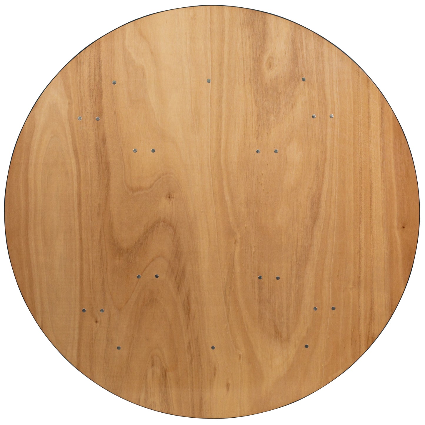 Furman 5-Foot Round Wood Folding Banquet Table with Clear Coated Finished Top Natural