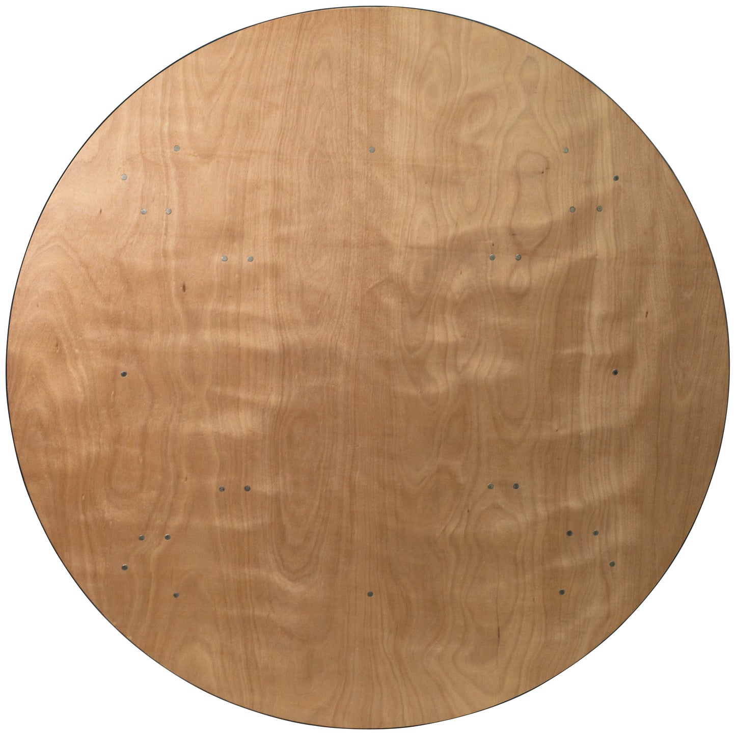 Furman 6-Foot Round Wood Folding Banquet Table with Clear Coated Finished Top Natural