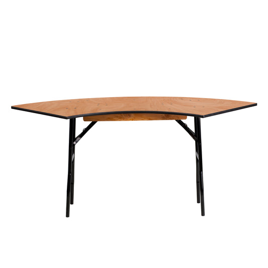 Ginny 5.5 ft. x 2 ft. Serpentine Wood Folding Banquet Table Natural