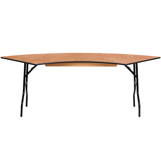 Ginny 7.25 ft. x 2.5 ft. Serpentine Wood Folding Banquet Table Natural