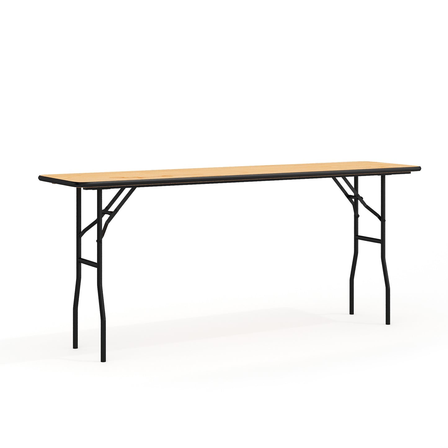 Gael 6-Foot Rectangular Wood Folding Training / Seminar Table with Smooth Clear Coated Finished Top Natural