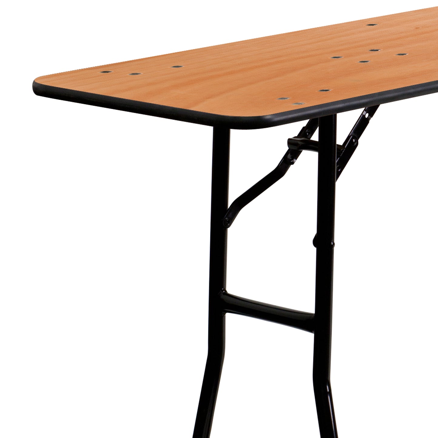Gael 8-Foot Rectangular Wood Folding Training / Seminar Table with Smooth Clear Coated Finished Top Natural