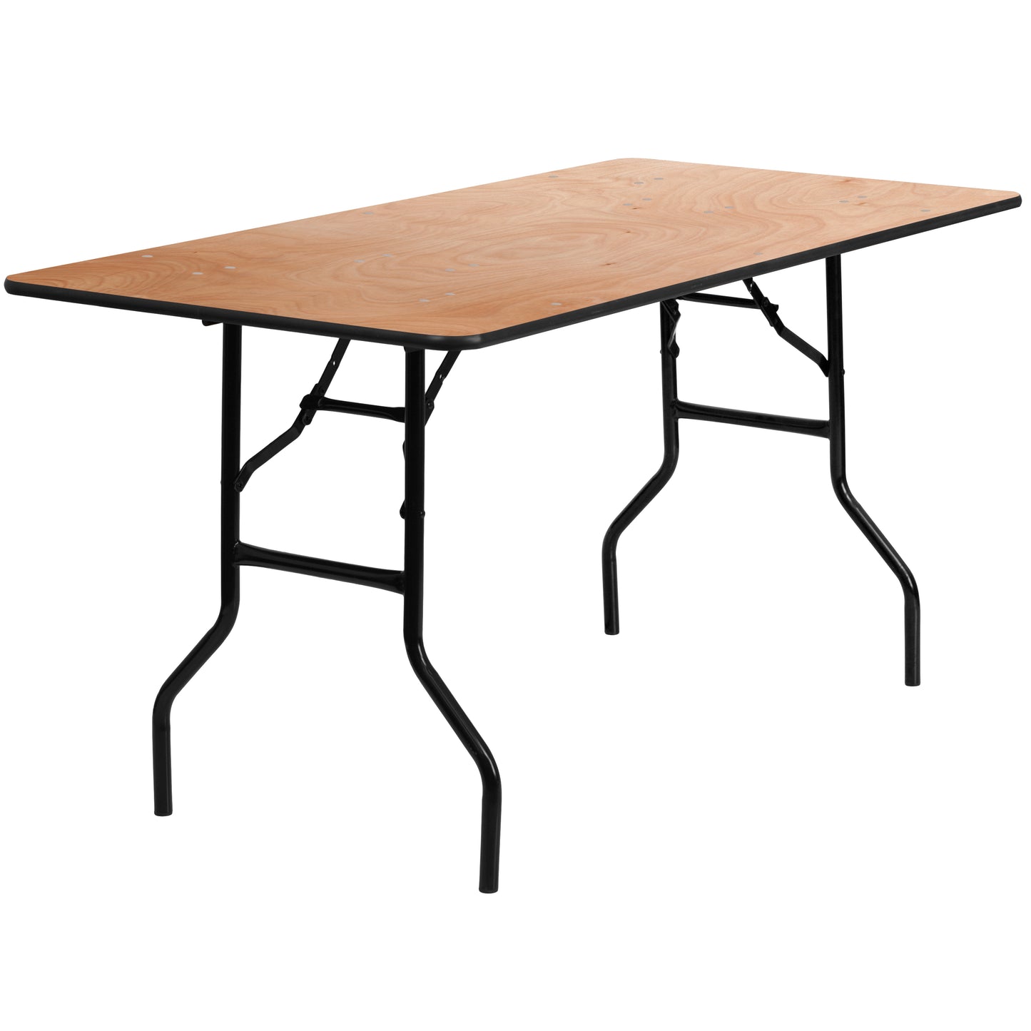 Gael 5-Foot Rectangular Wood Folding Banquet Table with Clear Coated Finished Top Natural YT-WTFT30X60-TBL-GG