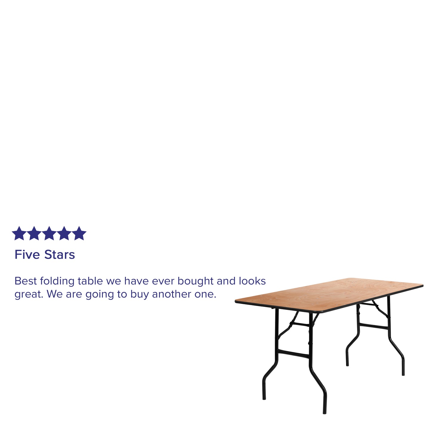 Gael 5-Foot Rectangular Wood Folding Banquet Table with Clear Coated Finished Top Natural YT-WTFT30X60-TBL-GG