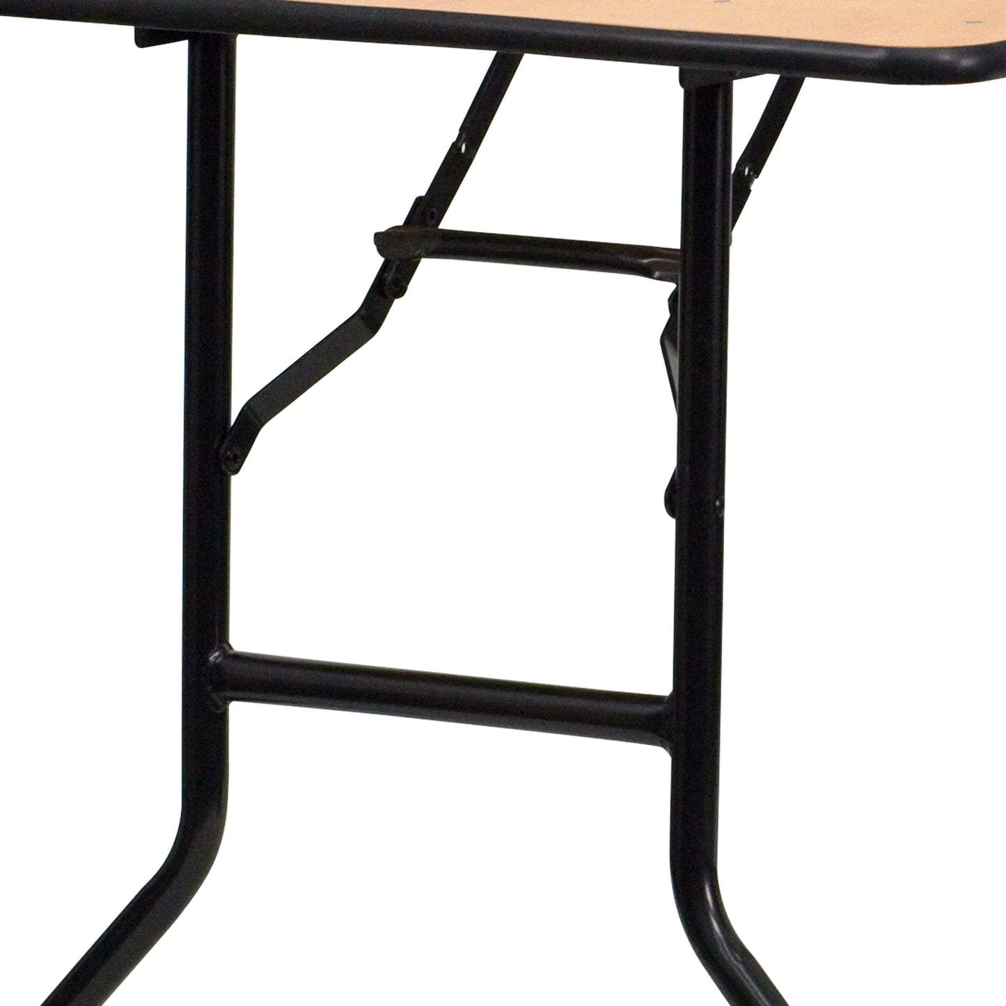 Gael 6-Foot Rectangular Wood Folding Banquet Table with Clear Coated Finished Top Natural YT-WTFT30X72-TBL-GG