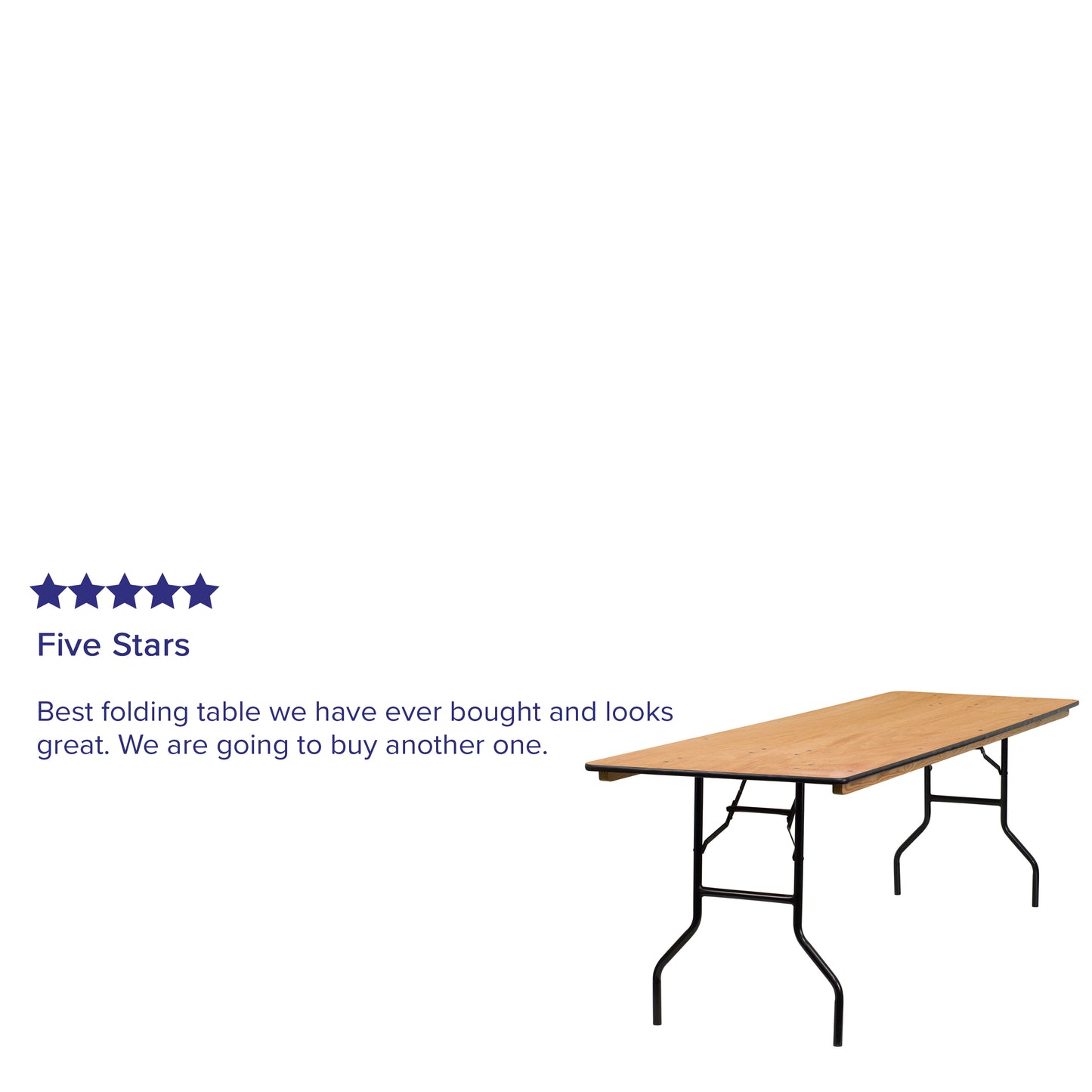 Gael 8-Foot Rectangular Wood Folding Banquet Table with Clear Coated Finished Top Natural YT-WTFT30X96-TBL-GG