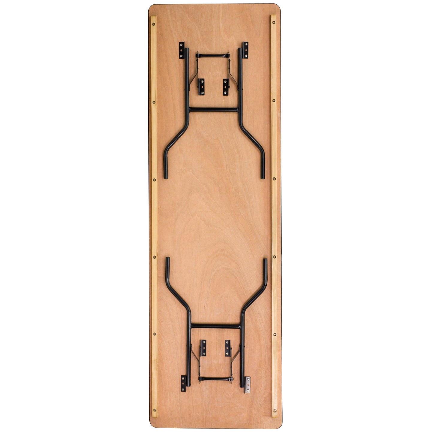 Gael 8-Foot Rectangular Wood Folding Banquet Table with Clear Coated Finished Top Natural YT-WTFT30X96-TBL-GG