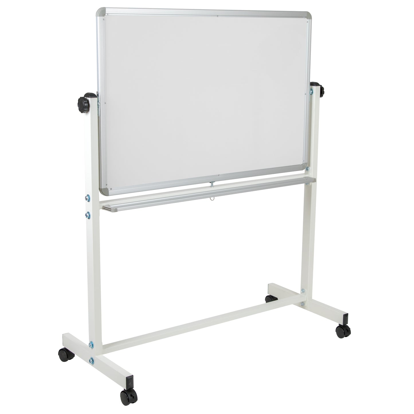 HERCULES Series 45.25"W x 54.75"H Double-Sided Mobile White Board with Pen Tray White