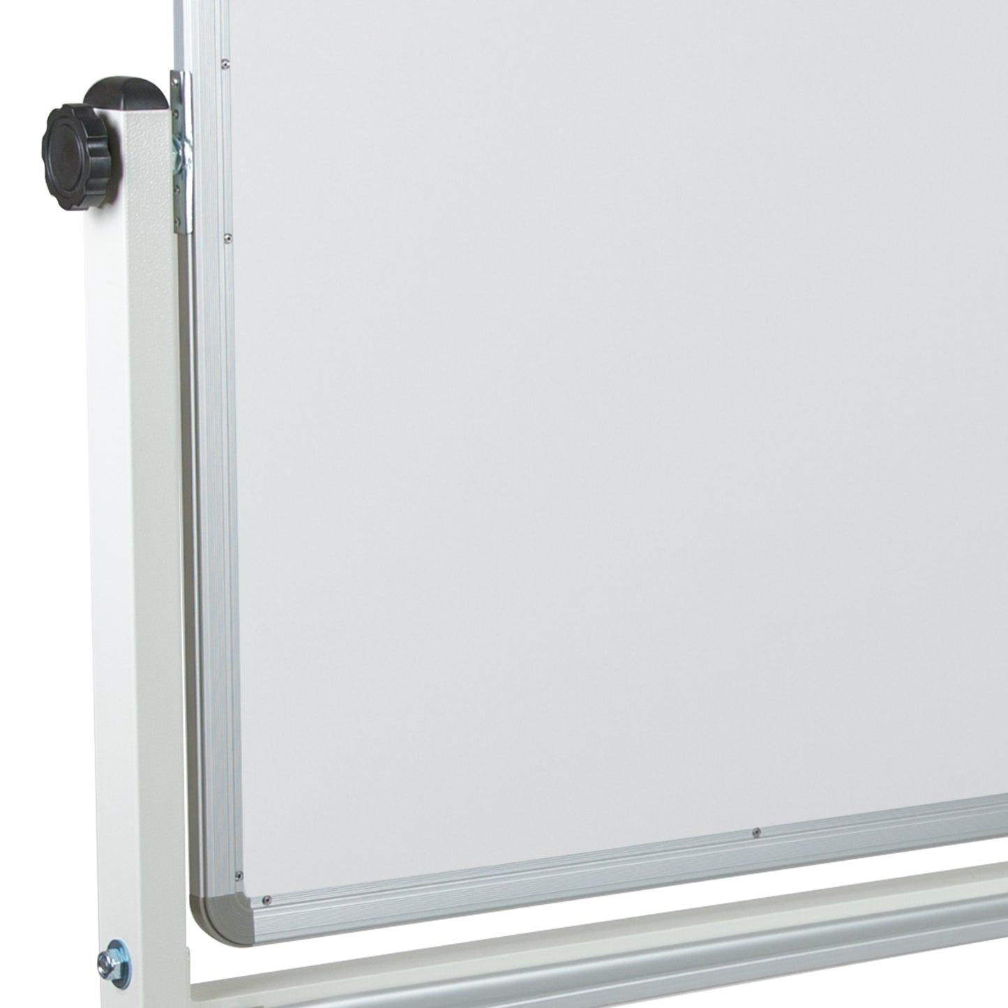 HERCULES Series 53"W x 62.5"H Double-Sided Mobile White Board with Pen Tray White