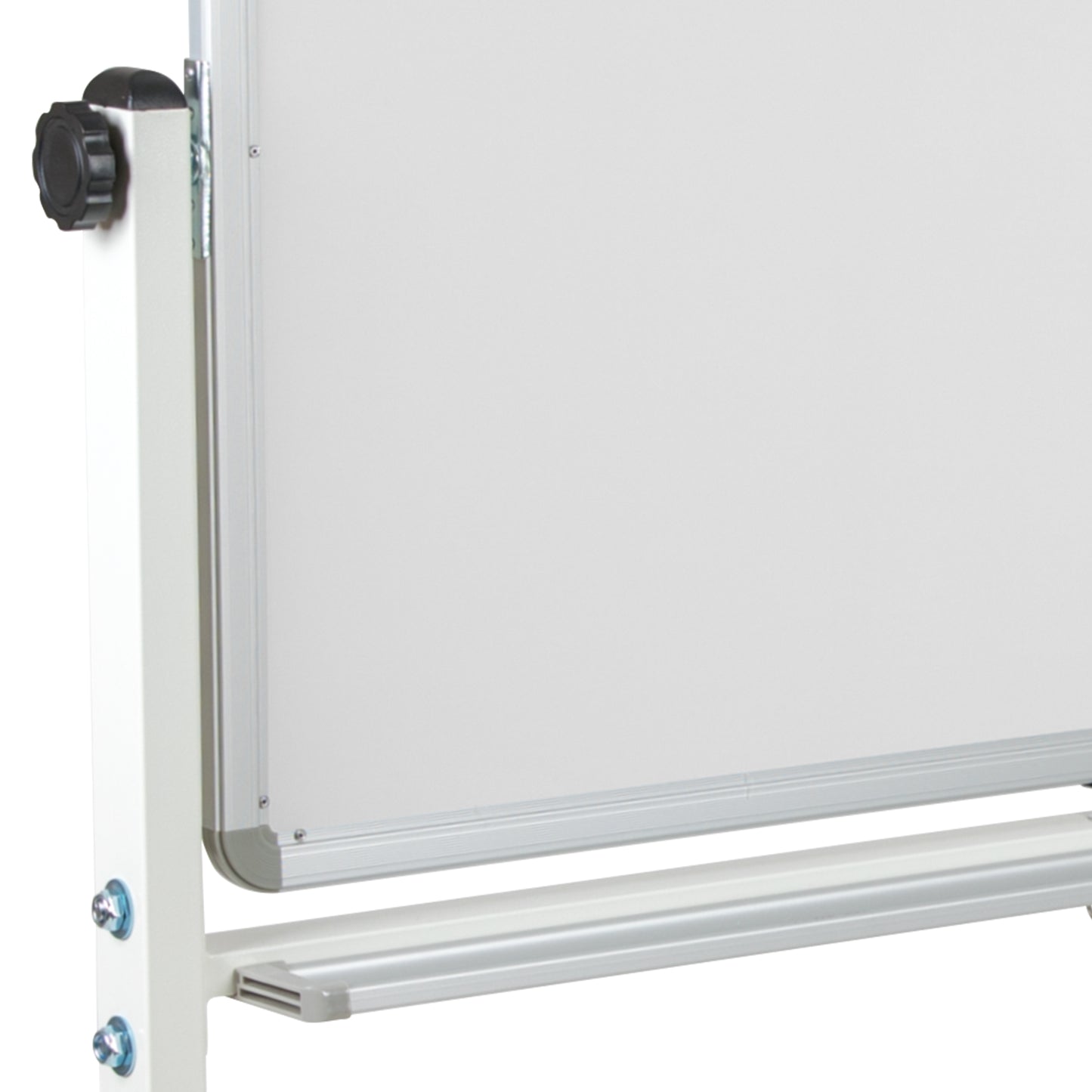 HERCULES Series 64.25"W x 64.75"H Double-Sided Mobile White Board with Pen Tray White YU-YCI-005-GG