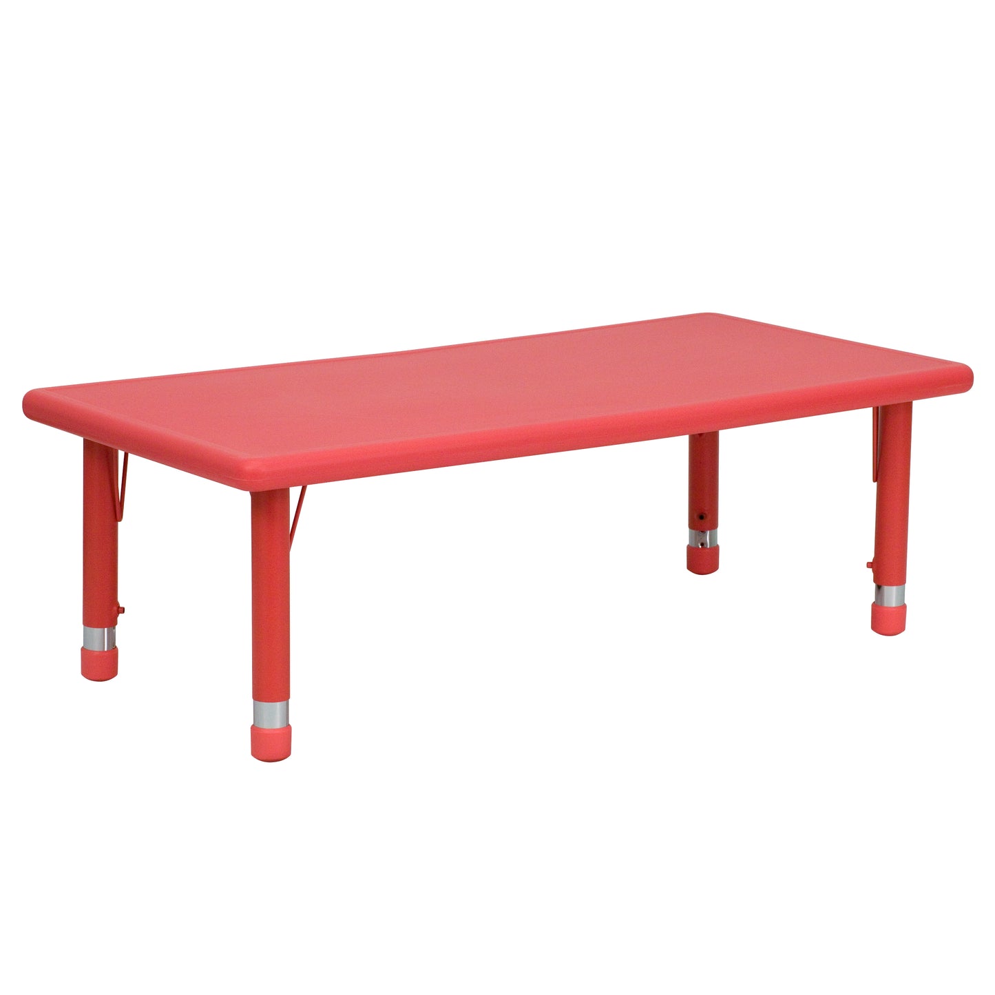 Wren 24''W x 48''L Rectangular Red Plastic Height Adjustable Activity Table Red