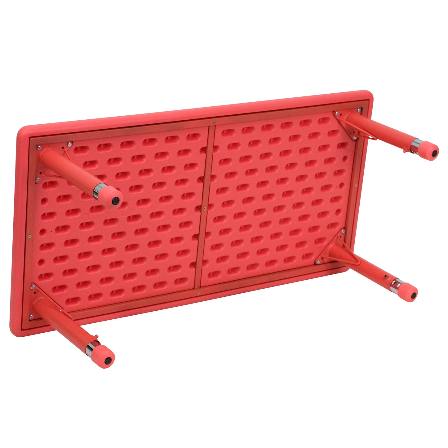 Wren 24''W x 48''L Rectangular Red Plastic Height Adjustable Activity Table Red