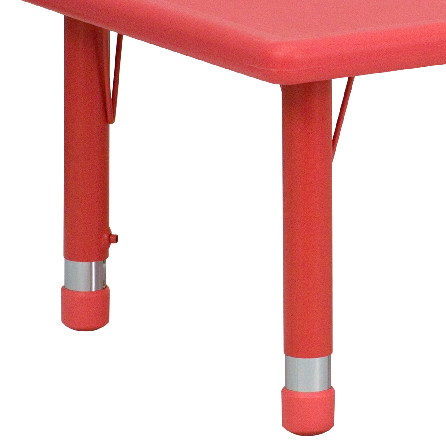 Wren 24''W x 48''L Rectangular Red Plastic Height Adjustable Activity Table Red