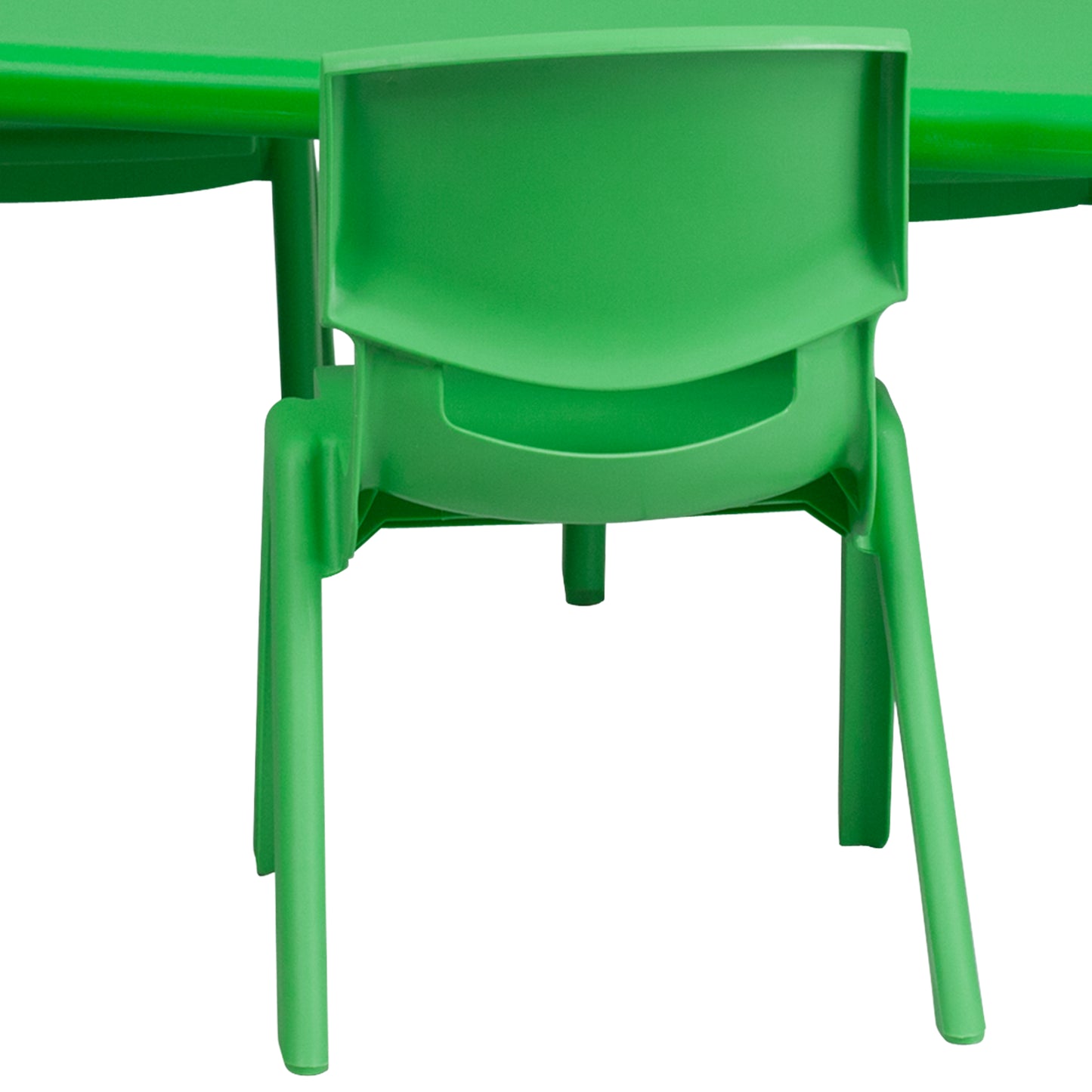 Emmy 24''W x 48''L Rectangular Green Plastic Height Adjustable Activity Table Set with 4 Chairs Green